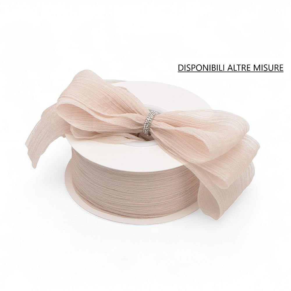 CHIFFON RIGATO CREMA 15MMX15MT