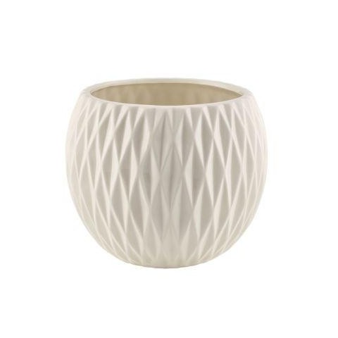 SFERA CERAMICA A ROMBI AVORIO H13.5