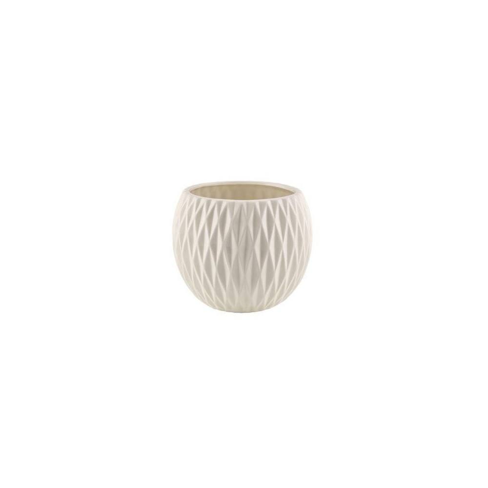 SFERA CERAMICA A ROMBI AVORIO H13.5