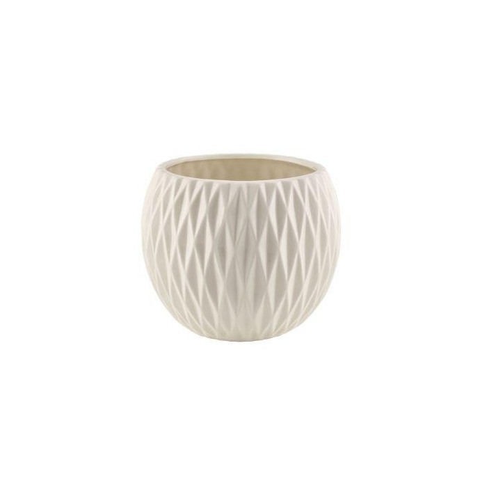 SFERA CERAMICA A ROMBI AVORIO H13.5