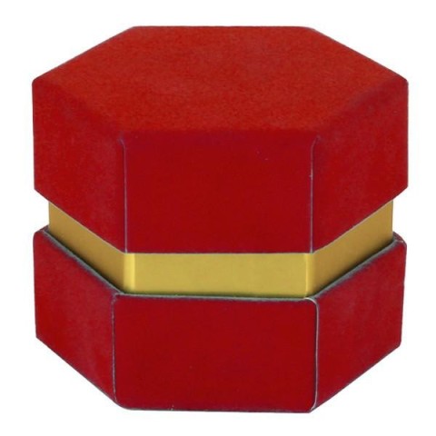 SCATOLA ESAGONALE 8.5XH6.5 VELLUTO ROSSA CON DIVISORIO