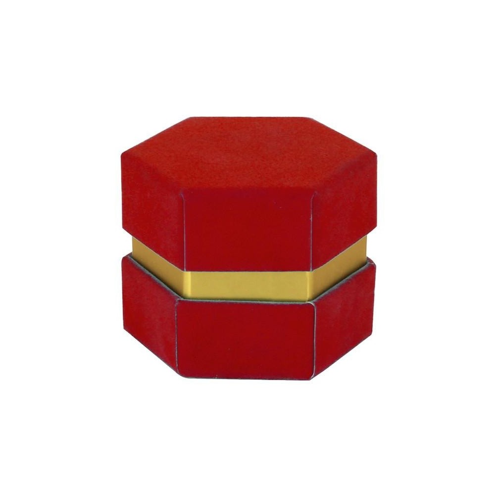 SCATOLA ESAGONALE 8.5XH6.5 VELLUTO ROSSA CON DIVISORIO