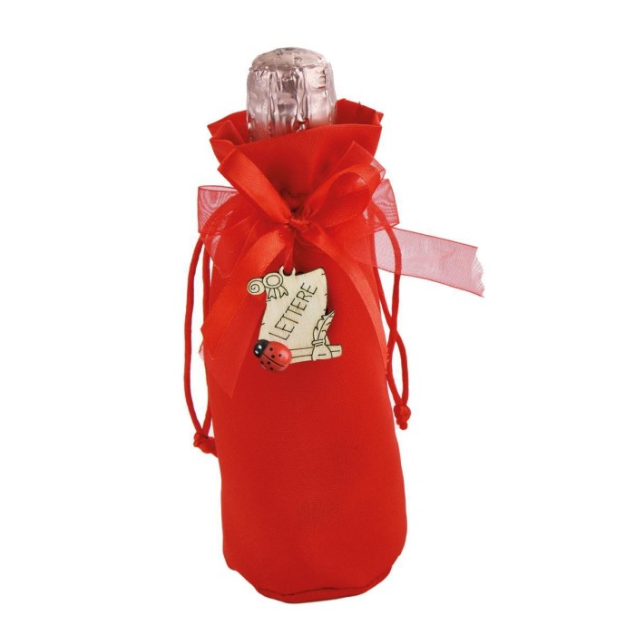 SACCHETTO LAUREA ROSSO TONDO 10X18CM
