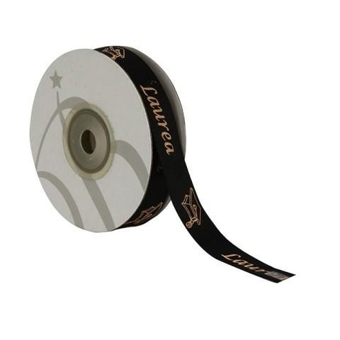 NASTRO RASO LAUREA NERO 15MMX2