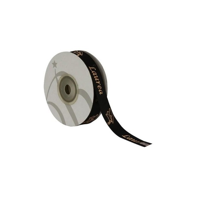 NASTRO RASO LAUREA NERO 15MMX2