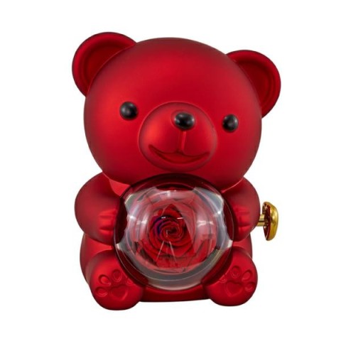 SCATOLA ORSETTO 12X13X16 ROSSA Con ROSA ETERNA 2