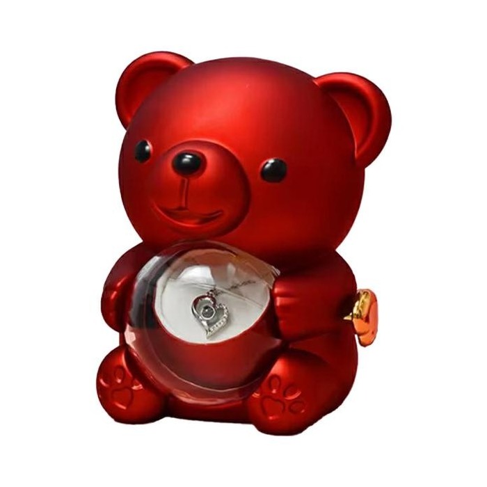 SCATOLA ORSETTO 9X10X13 ROSSA CCOLLANA ROSA STAB.