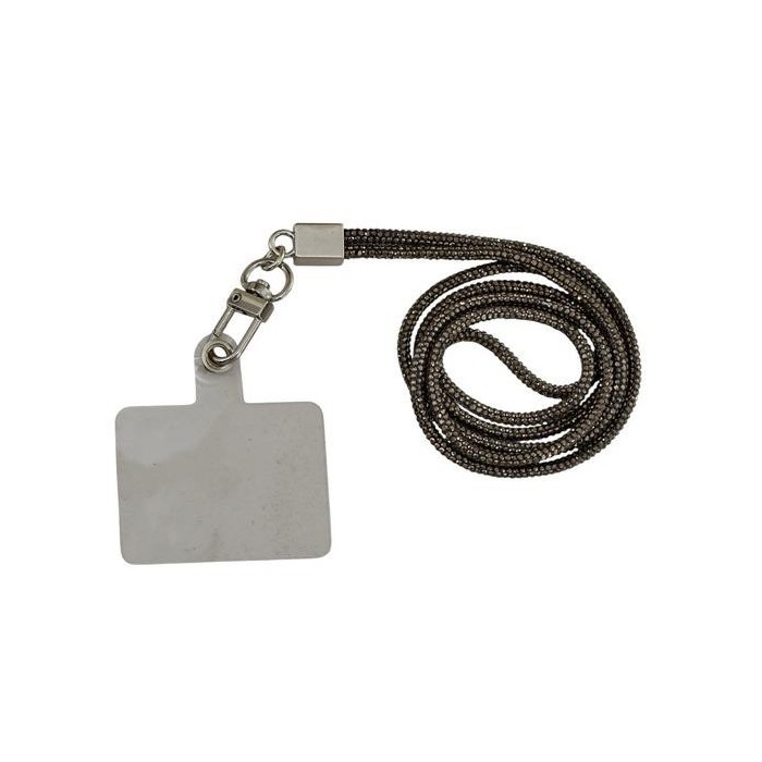 LACCIO STRASS NERO INTRECCIATO BIG 45CM.