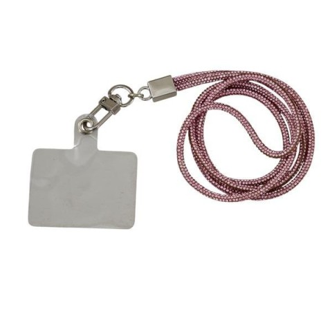 LACCIO STRASS ROSA INTRECCIATO BIG 45CM.