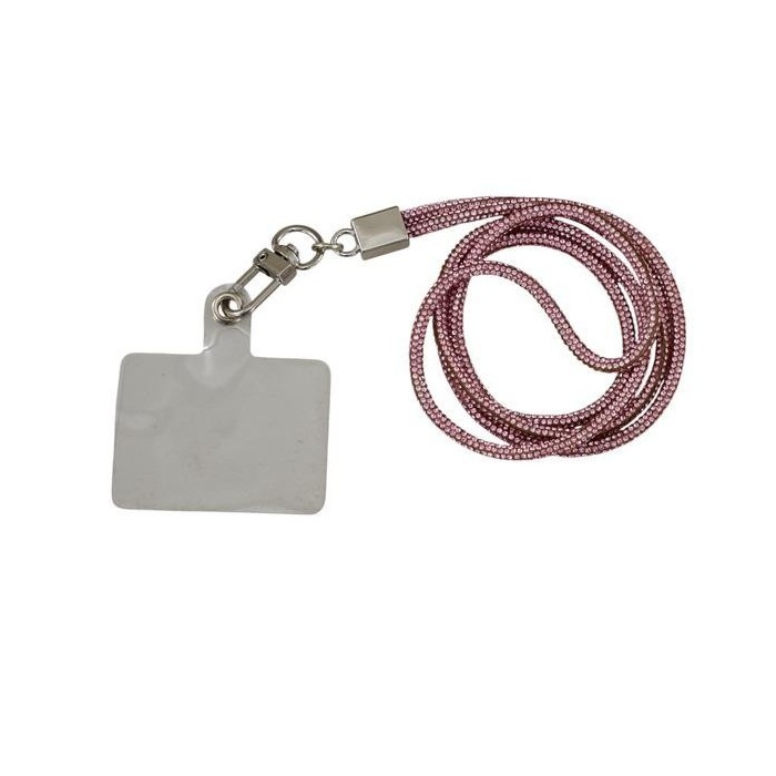 LACCIO STRASS ROSA INTRECCIATO BIG 45CM.