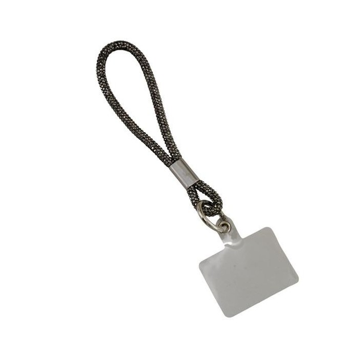 LACCIO STRASS NERO INTRECCIATO SMALL 17CM.