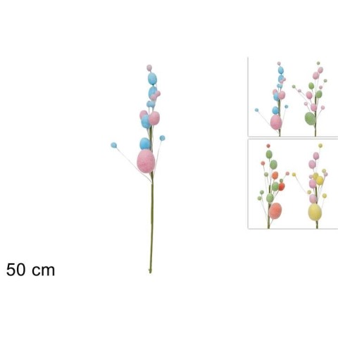 STELO 50 CM UOVA FLOCCATE COLORATE 4 ASS.