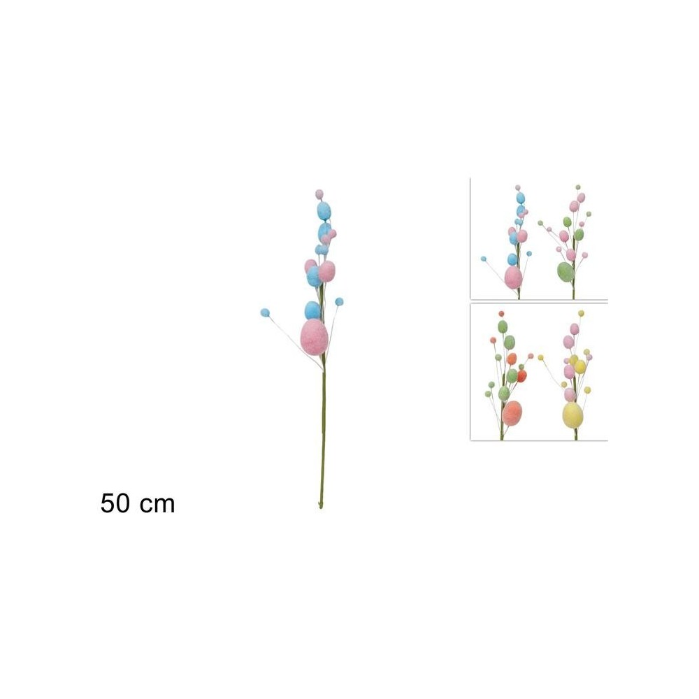 STELO 50 CM UOVA FLOCCATE COLORATE 4 ASS.
