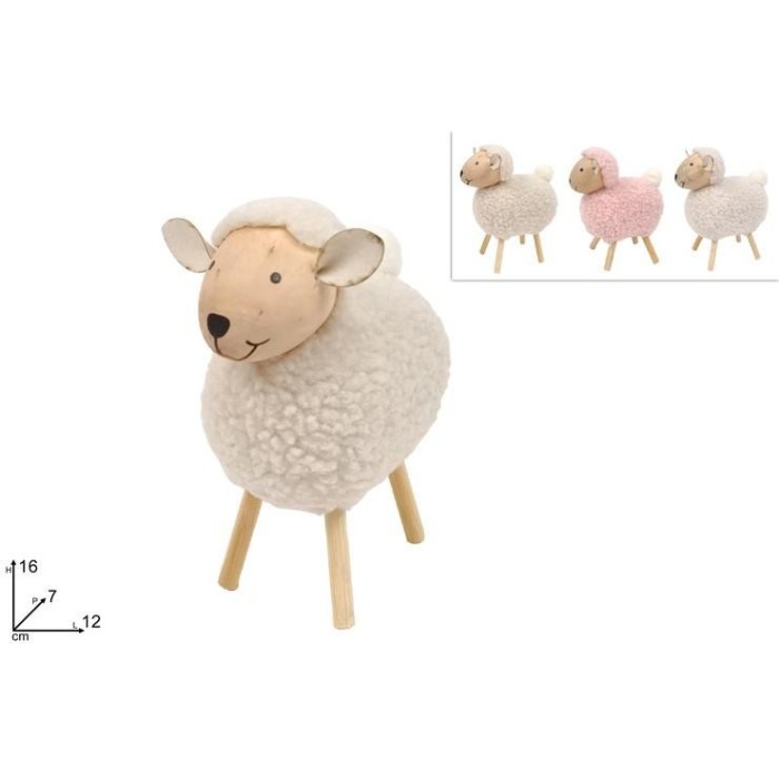 PECORA LEGNO CON PELLICCIA 16CM 3COL