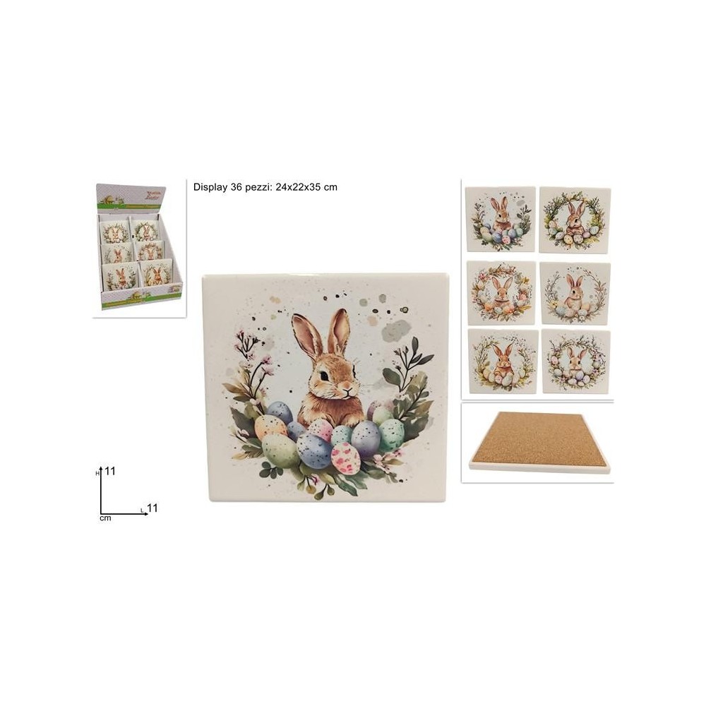 SOTTOBICCHIERE BASE SUGHERO 11CM DECORI PASQUALI ASS