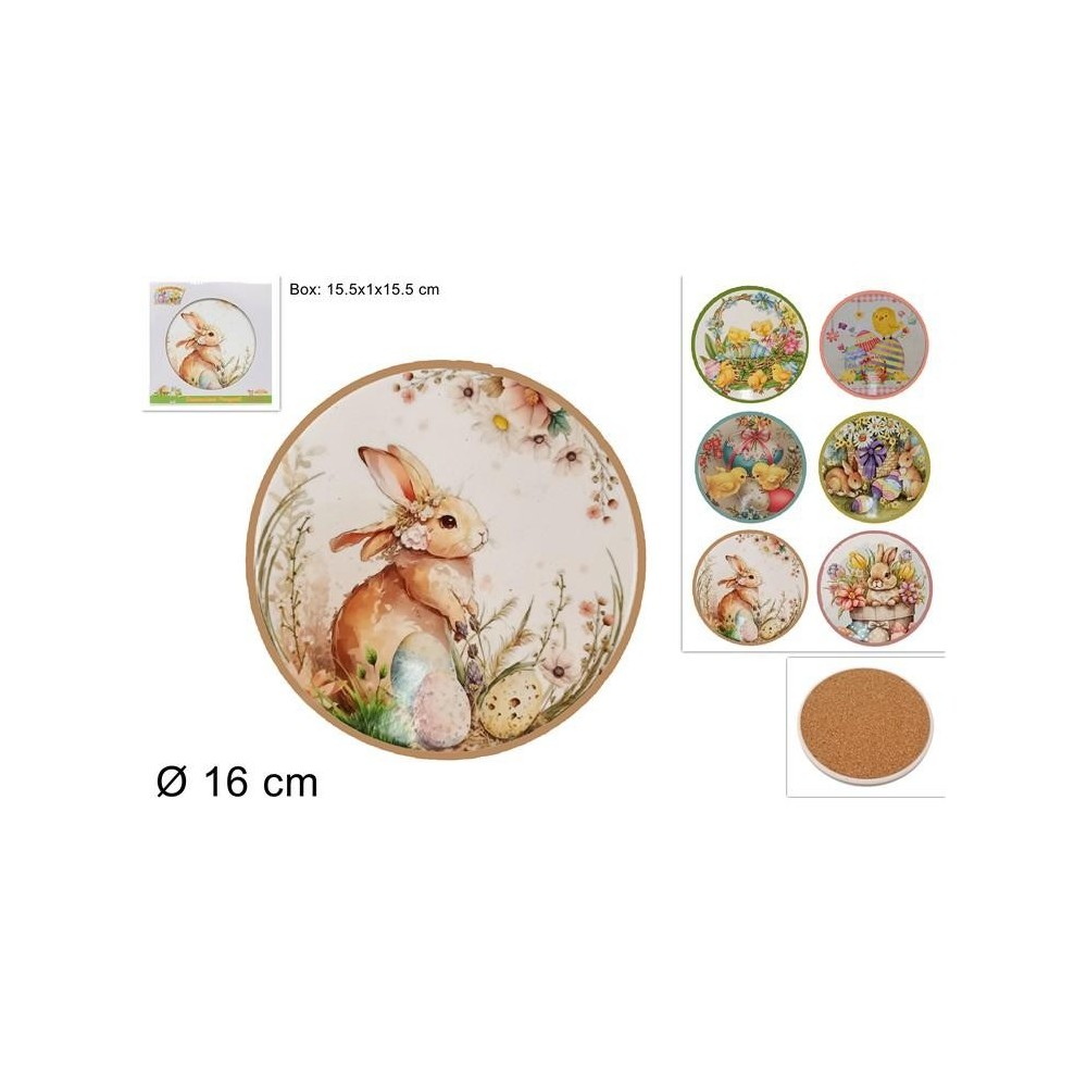 SOTTOPENTOLA BASE SUGHERO 16CM DECORI PASQUALI ASS