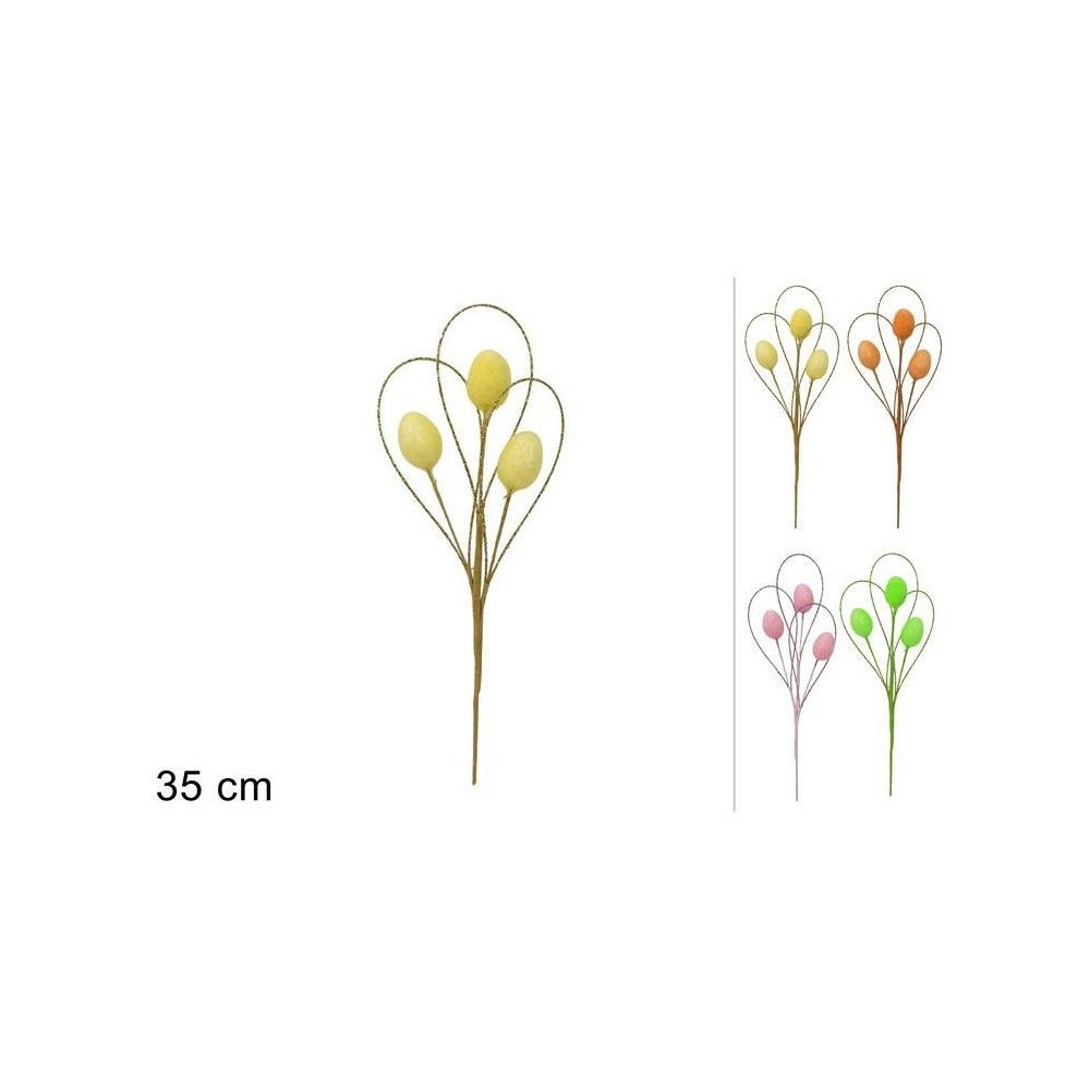 STELO 35 CM 3 UOVA C GLITTER 4 COL.