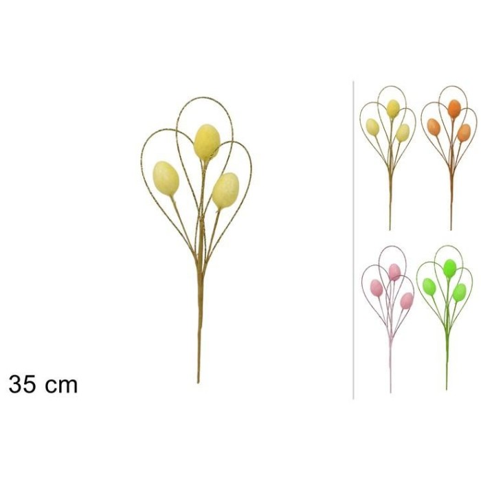 STELO 35 CM 3 UOVA C GLITTER 4 COL.