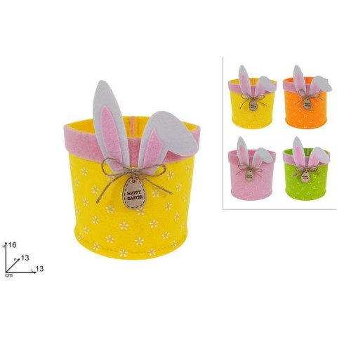 CESTINO IN FELTRO CON ORECCHIE CONIGLIO 4COL