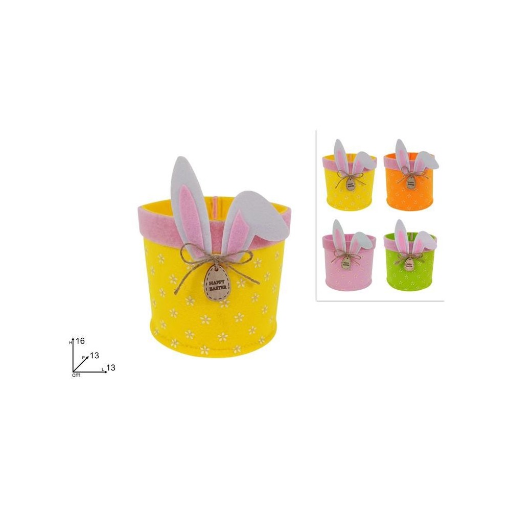 CESTINO IN FELTRO CON ORECCHIE CONIGLIO 4COL