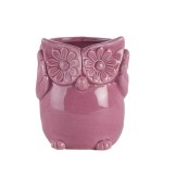 VASETTO GUFO PRUGNA CERAMICA EST D.8.5 H.9.5