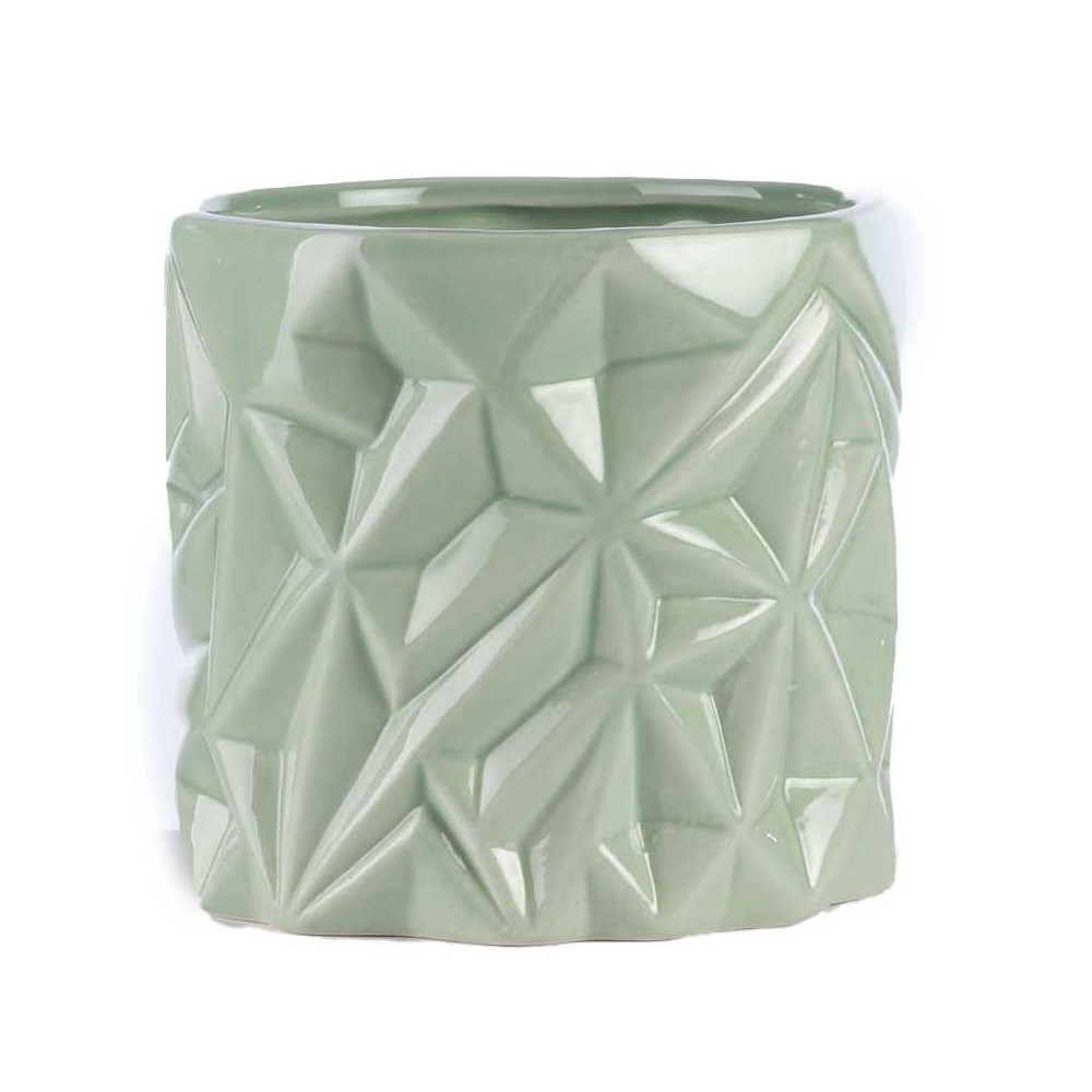 VASO VERDE MENTA CERAMICA EST D.13.2 H.12.5