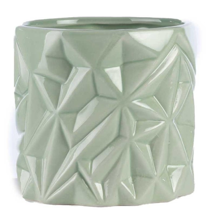 VASO VERDE MENTA CERAMICA EST D.13.2 H.12.5