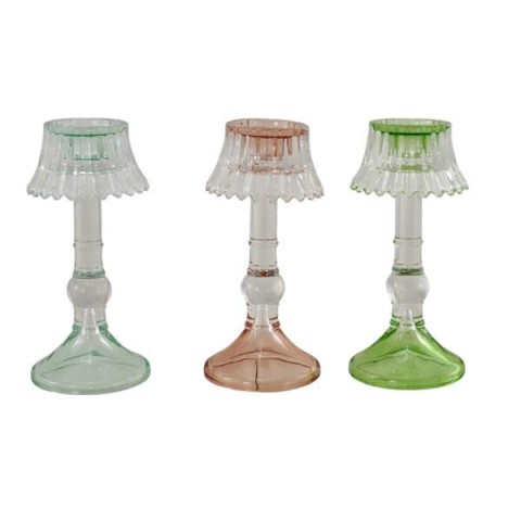 LUME PCANDELA VETRO 3 COLORI 7.8X7.8X17.3