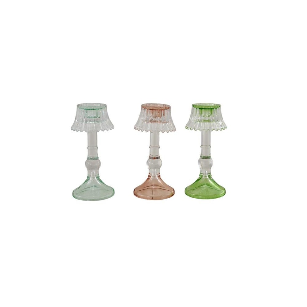 LUME PCANDELA VETRO 3 COLORI 7.8X7.8X17.3