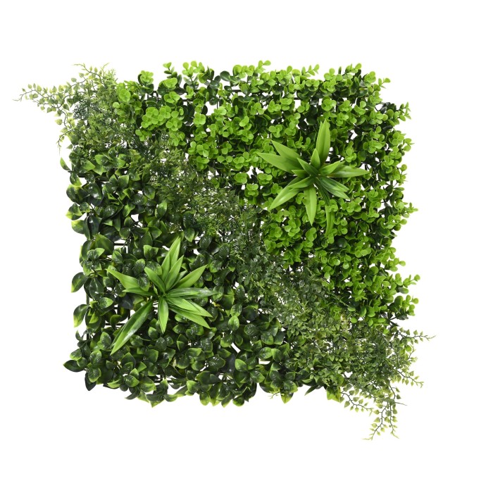 PANNELLO PLASTICA FOGLIE VERDI 50x50x15