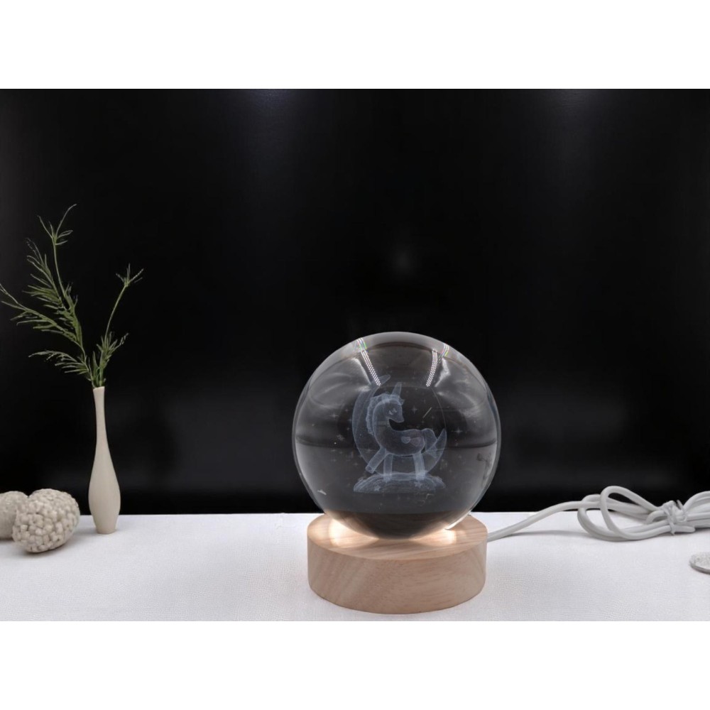 LAMPADA GLOBO VETRO LUCE  UNICORNO GR. CM.8X10