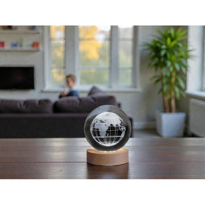 LAMPADA GLOBO VETRO MAPPAMONDO CM.6X8