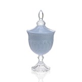 PORTA BOMBOM VETRO VERONICA CELESTE POLVERE