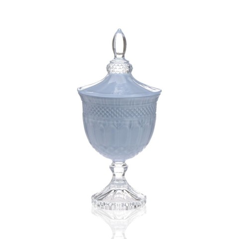 PORTA BOMBOM VETRO VERONICA CELESTE POLVERE