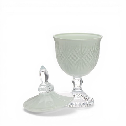 PORTA BOMBOM VETRO BOLZASI VERDE ACQUA 2