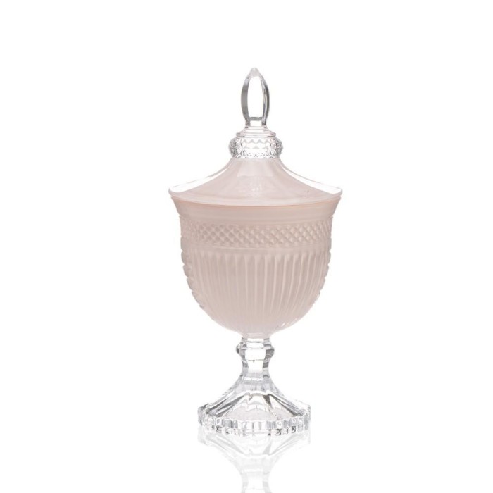 PORTA BOMBOM VETRO GENOVEFFA ROSA NEW LIGHT