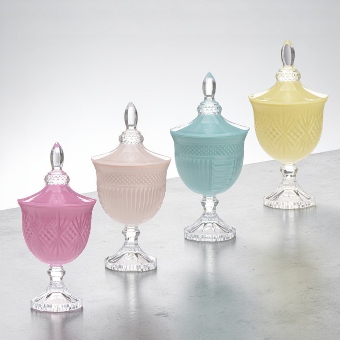 PORTA BOMBOM VETRO GENOVEFFA ROSA NEW LIGHT