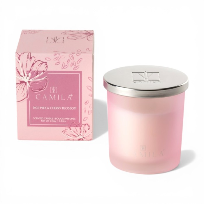 CANDELA PROFUMATA LATTE DI RISO E CILIEGIA H8XD7.5