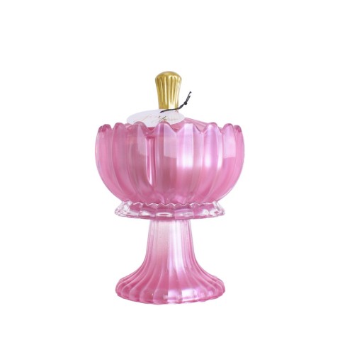 CANDELA VETRO 17CM ROSA