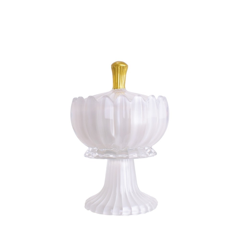 CANDELA VETRO 17CM BIANCA