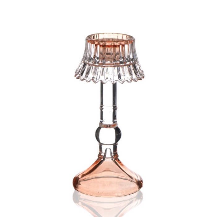 LUME PORTACANDELA VETRO IN 3 COLORI  ASSORTITI