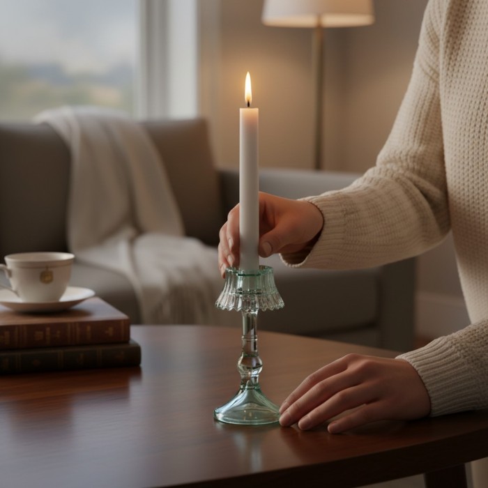 LUME PORTACANDELA VETRO IN 3 COLORI  ASSORTITI