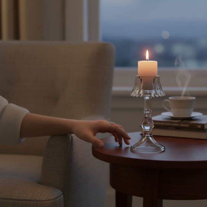 LUME PORTACANDELA VETRO IN 3 COLORI  ASSORTITI