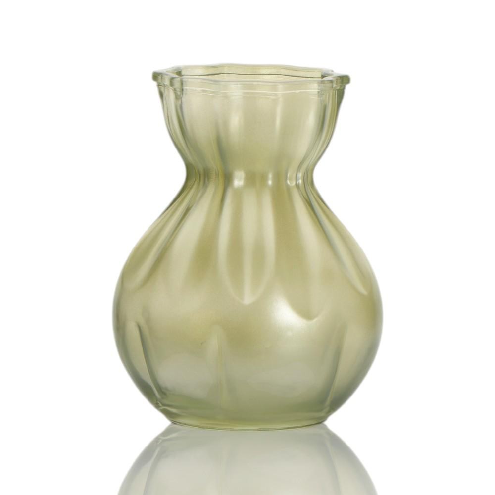 VASO VETRO ONDULATO VERDE 20X11