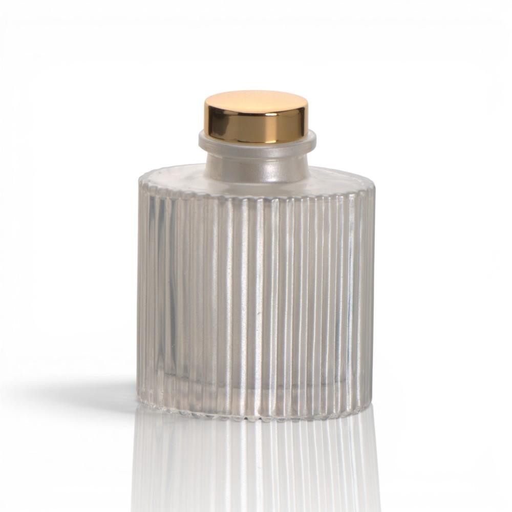 BOTTIGLIA PROFUMATORE VETRO RIGATO H.8 BIANCO