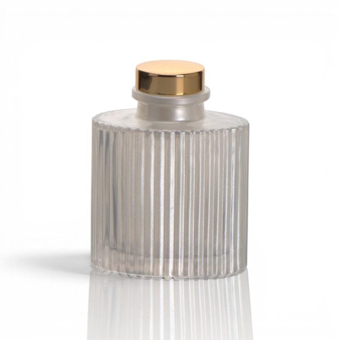 BOTTIGLIA PROFUMATORE VETRO RIGATO H.8 BIANCO