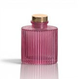 BOTTIGLIA PROFUMATORE VETRO RIGATO H.8 ROSA