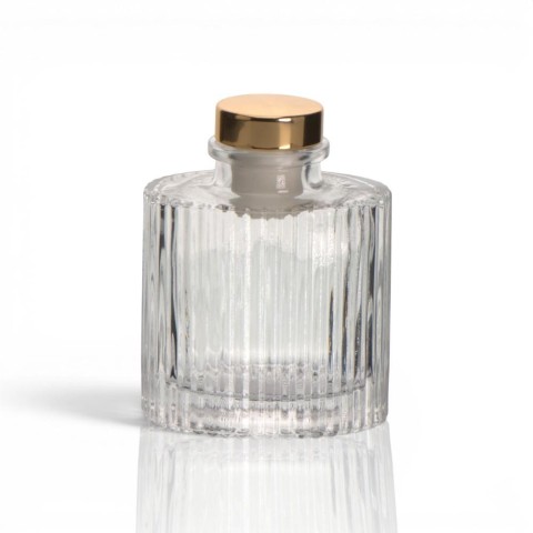 BOTTIGLIA PROFUMATORE VETRO RIGATO H.8 TRASPARENTE