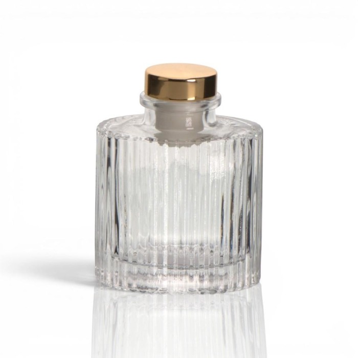 BOTTIGLIA PROFUMATORE VETRO RIGATO H.8 TRASPARENTE