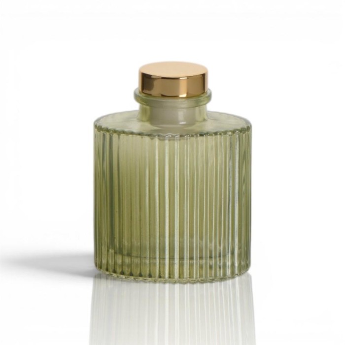 BOTTIGLIA PROFUMATORE VETRO RIGATO H.8 VERDE